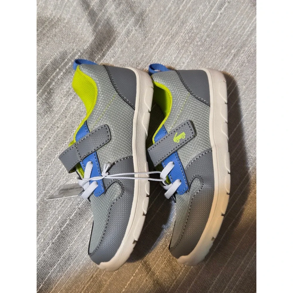 See Kai Run Basics Tenny Gray Blue Lime Green Kids Sneakers Size 12 Gym Running